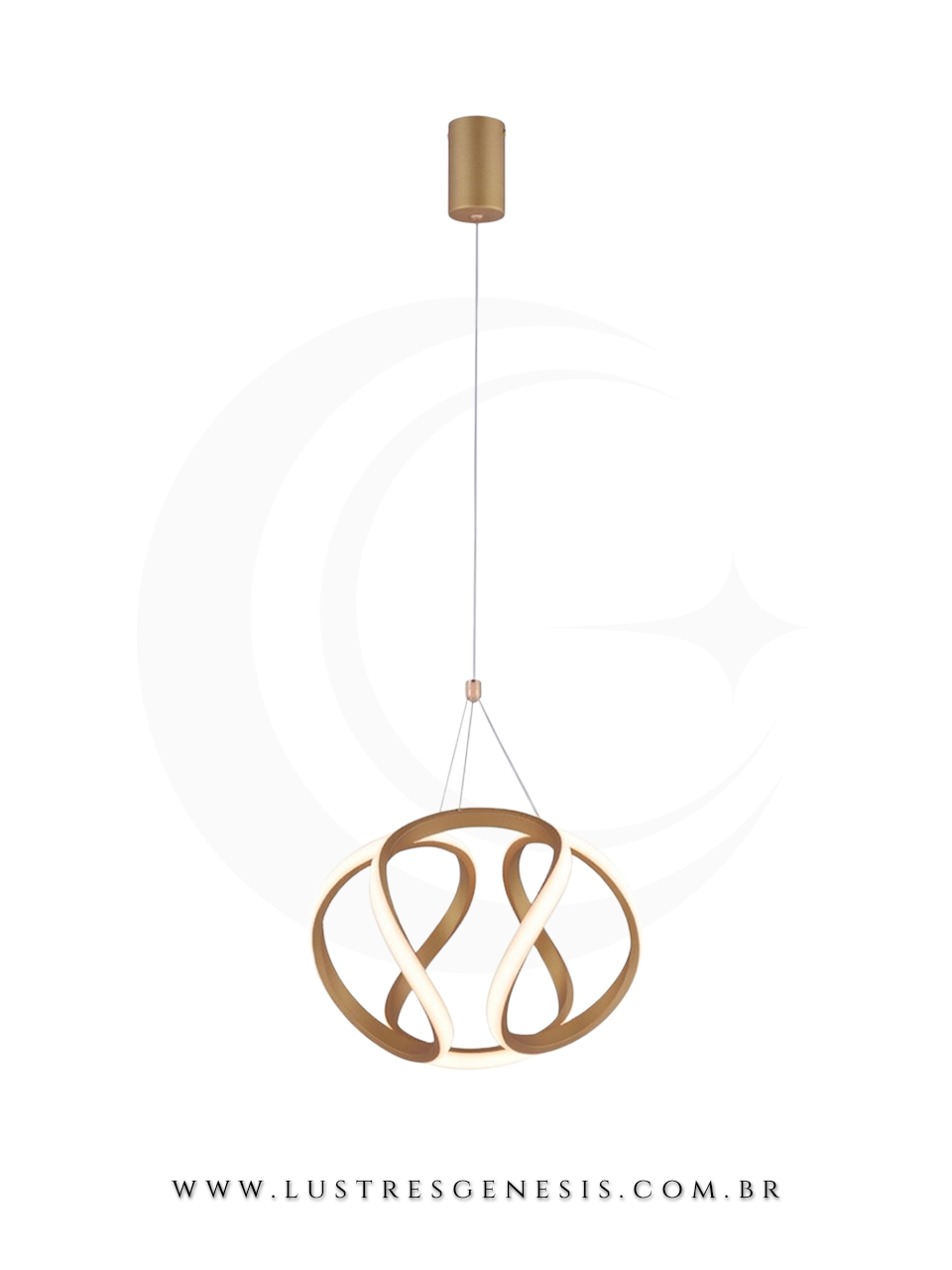 O Lustre Pendente em metal e silicone une elegancia e sofistiacao para o seu ambiente. Com LED integrado de 18W na luz amarela 3000K bivolt, mede 26x15cm e possui cabo de 1,5 metros.
